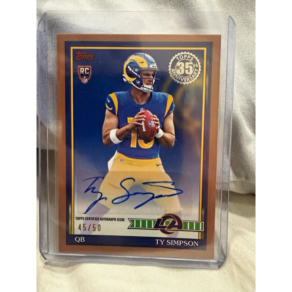 2026 Topps flagship Ty Simpson Gold 45/50 RC Autograph